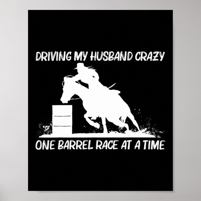 Affiche Cool Barrel Racing Art Pour Femmes Maman Horseback (Devant)