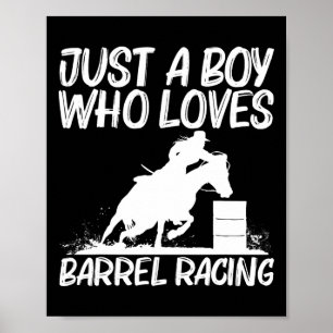 Affiche Cool Barrel Racing Art Pour Garçons Enfants Horseb