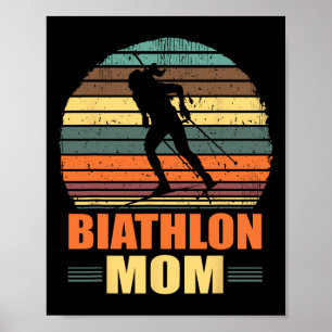 Affiche Cool Biathlon Maman Amusante Biathlète tir Ski