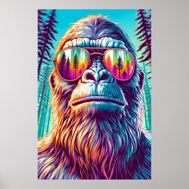 Affiche Cool Bigfoot dans Lunettes de soleil Hip (Devant)