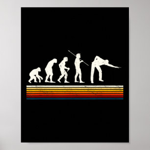 Affiche Cool Billiards Black Evolution Of Man Billiards Pl