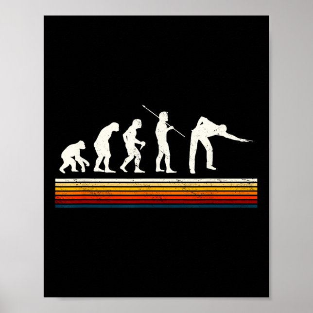 Affiche Cool Billiards Black Evolution Of Man Billiards Pl (Devant)