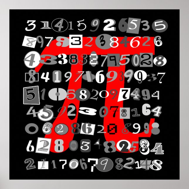 Affiche Cool Black and White Digits of Pi\ (Devant)