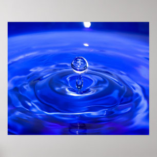 Affiche Cool Blue Water Droplet