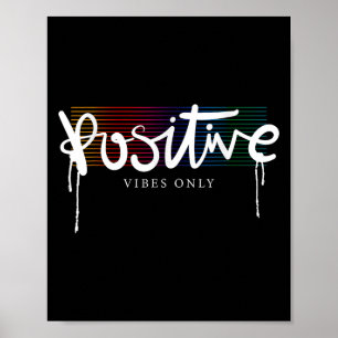 Affiche Cool Bonne Vibes Positives Seulement Citations Mot