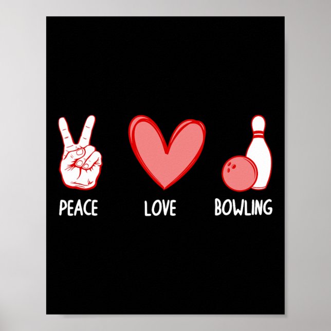 Affiche Cool Bowling Pour Hommes Femmes Bowler Cible Sport (Devant)