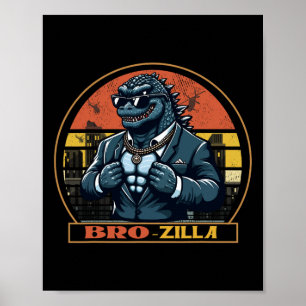 Affiche Cool Bro Brozilla Strong Brother Saurus Famille Ma