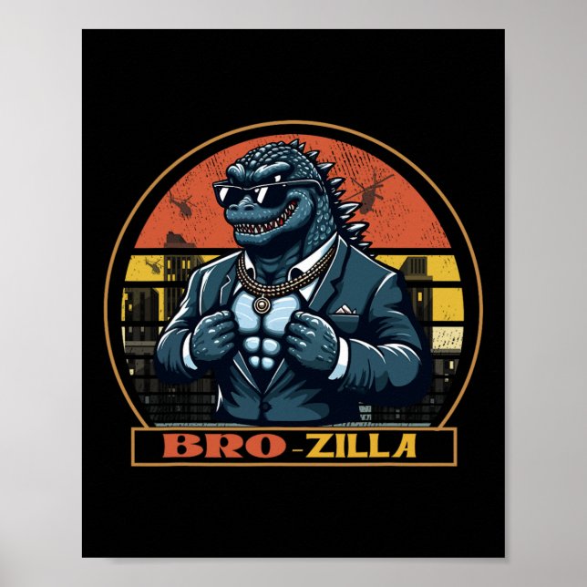 Affiche Cool Bro Brozilla Strong Brother Saurus Famille Ma (Devant)