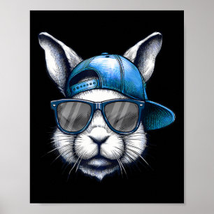 Affiche Cool Bunny Face Joyeuses Chemises de Pâques Pour G
