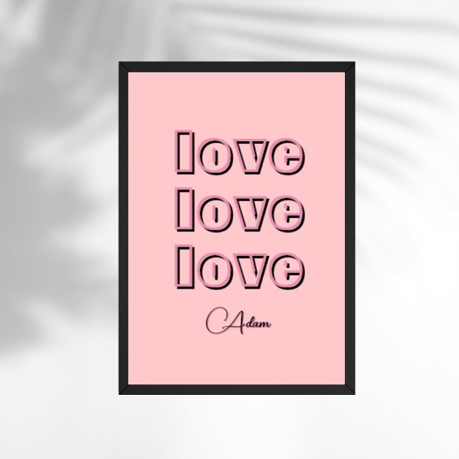 Affiche Cool Candy Rose Clean 3 x Amour | Rose Pastel (Créateur téléchargé)