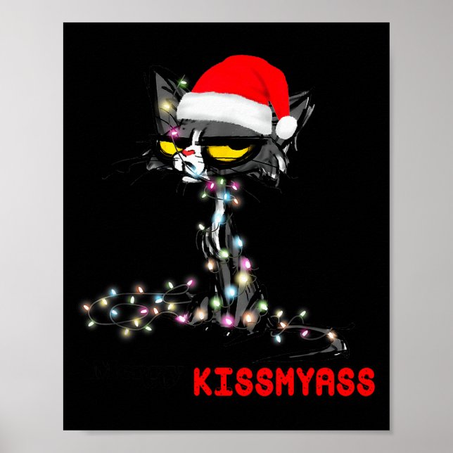 Affiche Cool Cat Hat Merry Kiss My Christmas  (Devant)