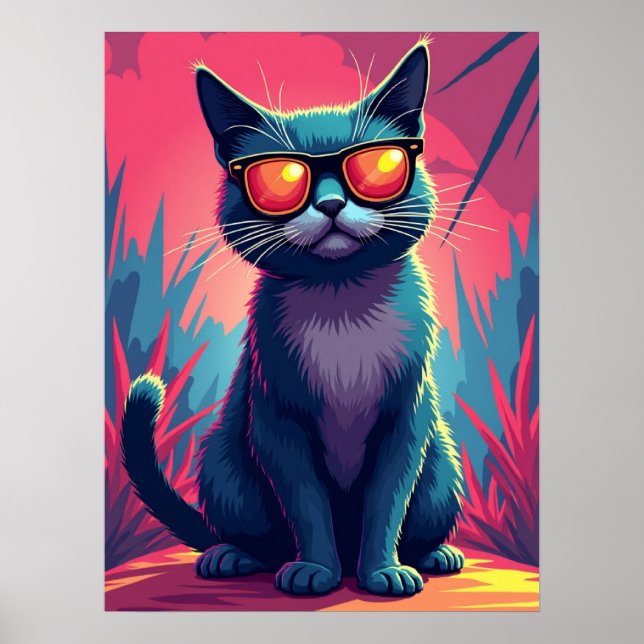 Affiche Cool Cat Meme - Traiter Avec Il Lunettes de soleil (Devant)