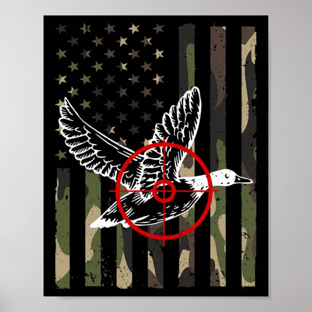 Affiche Cool Chasse De Canard Design Pour Hommes Femmes Fa (Devant)