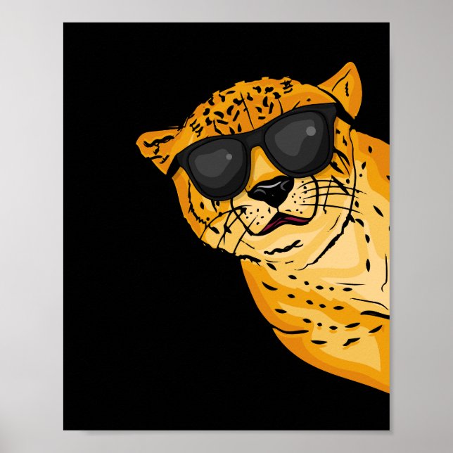 Affiche Cool Cheetah Lover Cadeaux Enfants Sunglases Cheet (Devant)