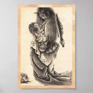 Affiche Cool classic vintage japanese demon tattoo