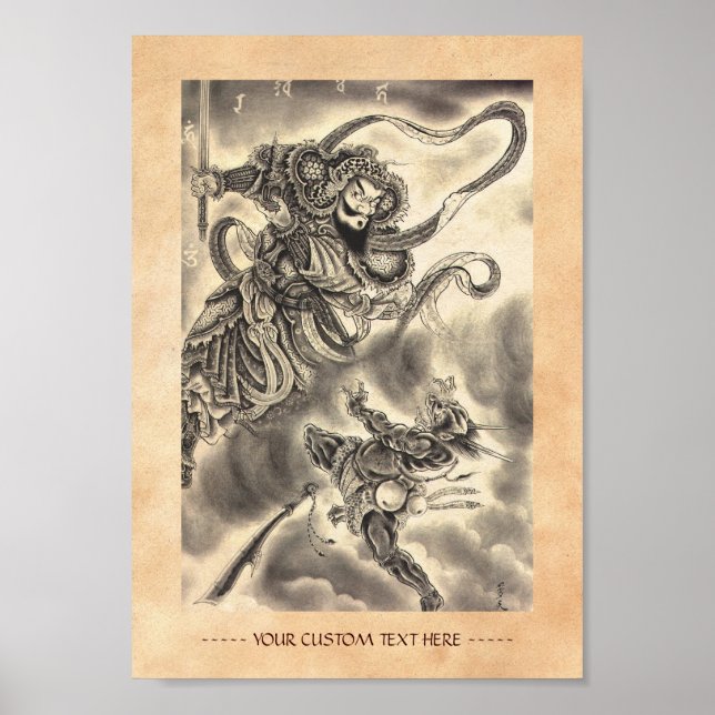 Affiche Cool classic vintage japanese demon tattoo (Devant)
