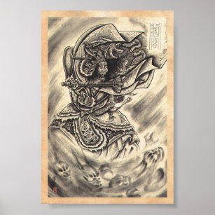 Affiche Cool classic vintage japanese demon tattoo