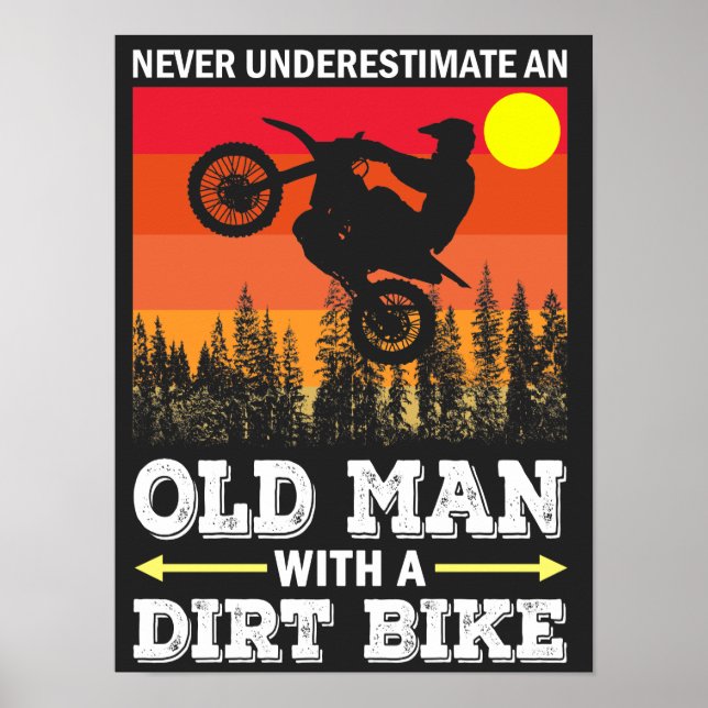 Affiche Cool classique Vintage Retro Motocross Dirt Bike (Devant)
