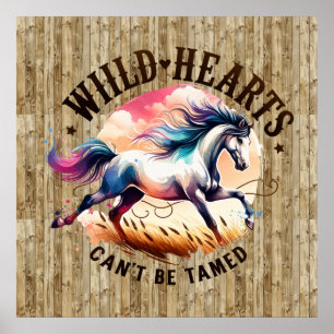 Affiche Cool coeur sauvage cheval Ouest