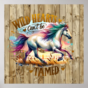 Affiche Cool coeur sauvage cheval Ouest
