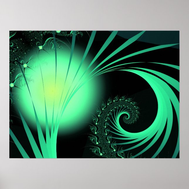 Affiche Cool Cute Motif Abstrait "Orb vert" (Devant)