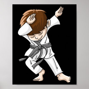 Affiche Cool Dabbing Karate Boy Funny Hip-hop Judo Dancing