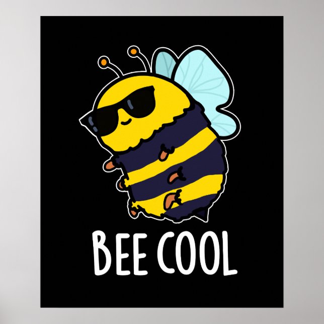 Affiche Cool d'abeilles drôle Insect Bee Pun Dark BG (Devant)