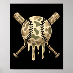 Affiche Cool de base-ball Camo Baseball Bateaux Boys Sport
