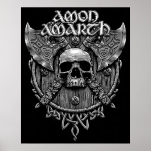 Affiche Cool de design de Amon Amarth Band Rock Grey Skull