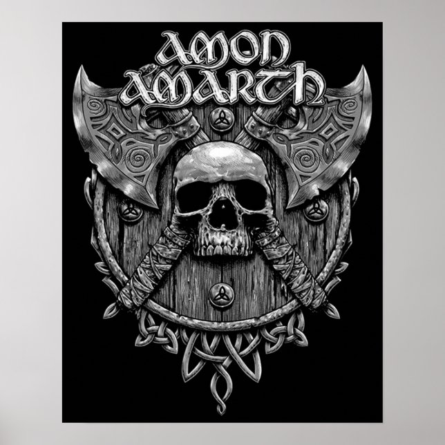 Affiche Cool de design de Amon Amarth Band Rock Grey Skull (Devant)