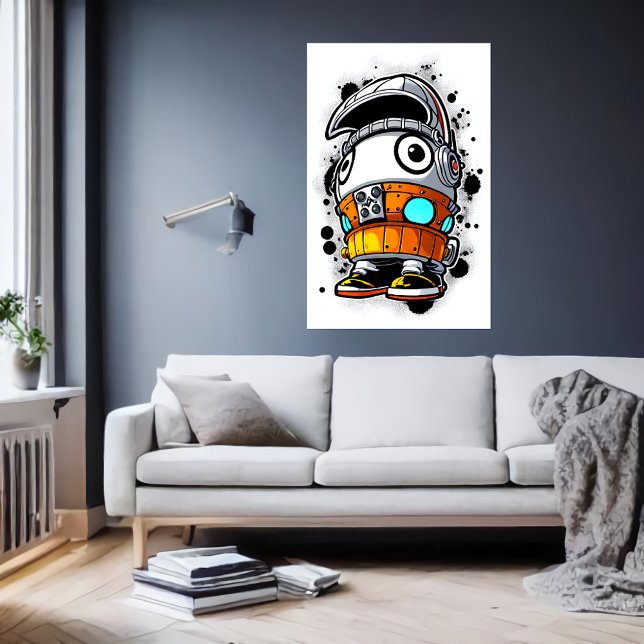Affiche Cool de dessin animé garçon robot | Art AI (Créateur téléchargé)