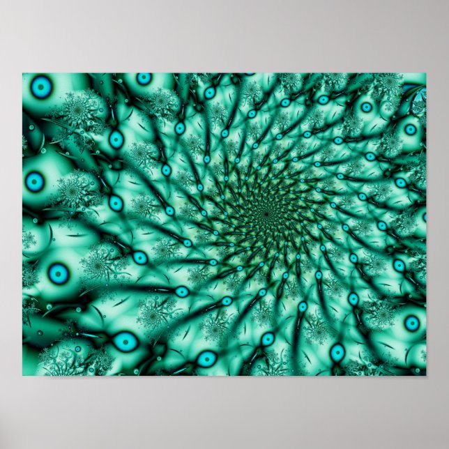 Affiche Cool d'explosion Art Fractal Abstrait (Devant)