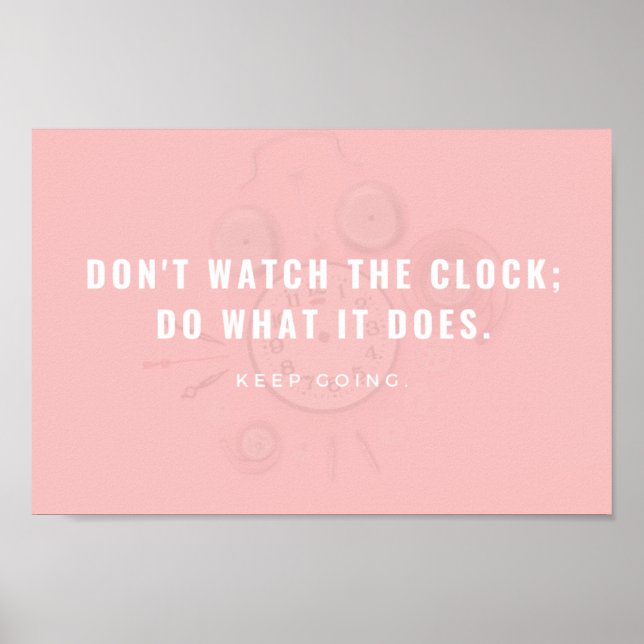 Affiche Cool d'horloge simple Pastel Pink (Devant)