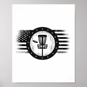 Affiche Cool Disque Golf Sport Usa Grunge Drapeau - Disque