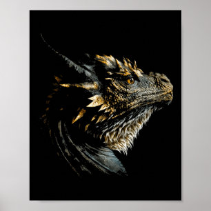 Affiche Cool Dragon Head Mythique Dragon Visage Respiratio