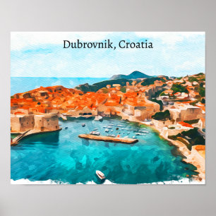 Affiche Cool Dubrovnik Croatie Adria Coast Panorama