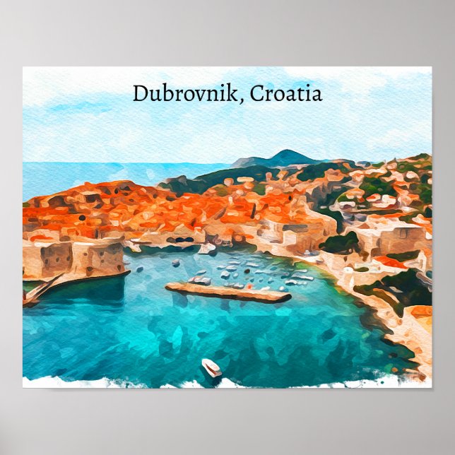Affiche Cool Dubrovnik Croatie Adria Coast Panorama (Devant)