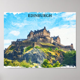 Affiche Cool Edimbourg Scotland Castle Painting