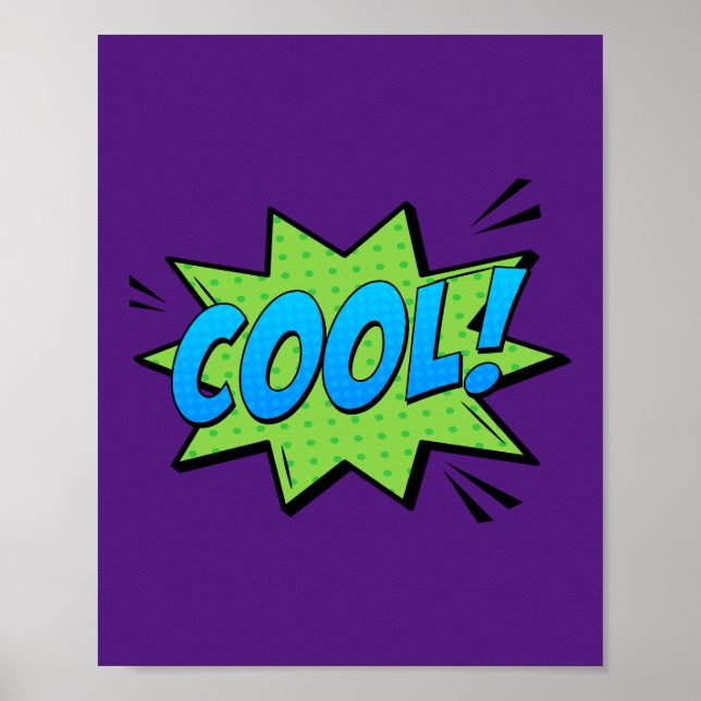Affiche COOL ! Expression comique Pop Art frais (Devant)
