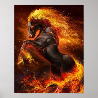 Affiche Cool Fire Horse | Perfect gift