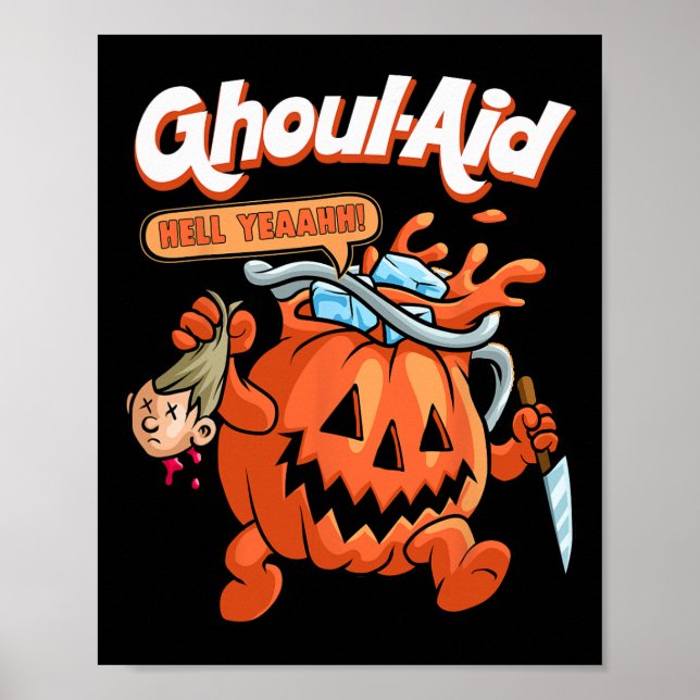 Affiche Cool Ghoul Aid Funny Ghoul Citrouille mème mignon  (Devant)