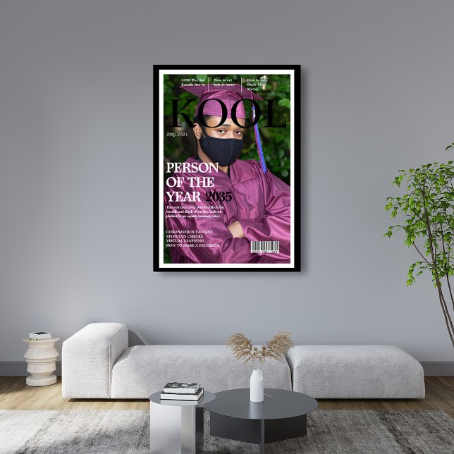 Affiche Cool Graduation Fake Magazine Cover Photo Black (Créateur téléchargé)