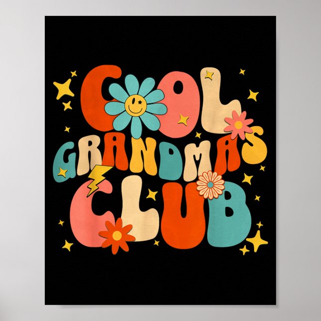 Affiche Cool Grandmas Club Groovy Retro Funny New Grandma  (Devant)
