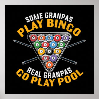 Affiche cool Grandpas Billiards mot art