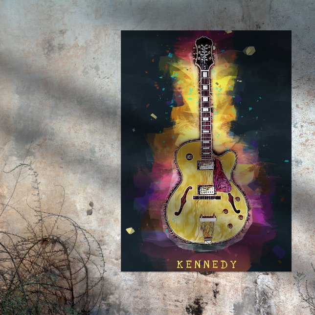 Affiche Cool Grunge Guitare Art personnalisé (Créateur téléchargé)
