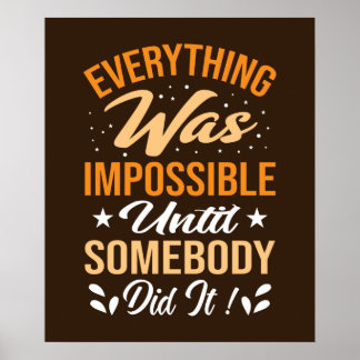 Affiche cool inspirateur employé impossible mot art