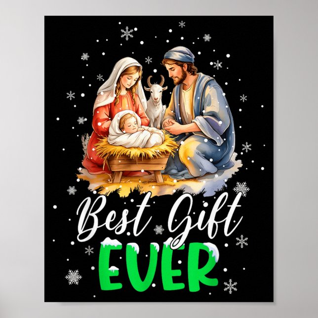 Affiche Cool Jesus Nativity Scene Christian Best Ever Chri (Devant)