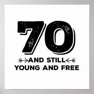 Affiche cool jeune 70e anniversaire citation des paroles