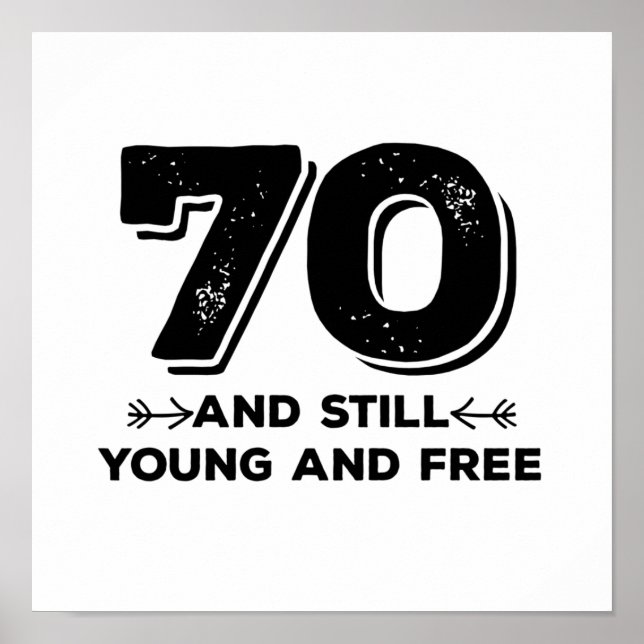 Affiche cool jeune 70e anniversaire citation des paroles (Devant)