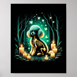 Affiche Cool Jouet Poodle Chien Squelette Halloween Chien